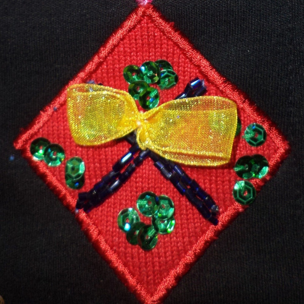 Ugly CHRISTMAS SWEATER M Cotton Knit Cardigan Top - Picture 3 of 7